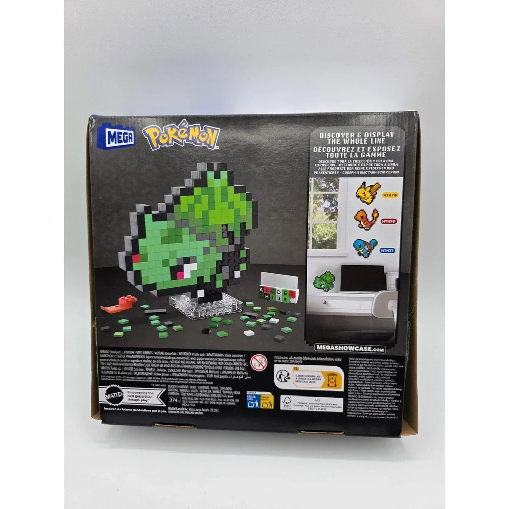 Mega Pokemon Bulbasaur Pixel Art Building Set 374 Pcs HTH75 Retro Sprite Green